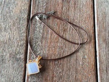 260126 wire wrapping Swarovski 藍紋瑪瑙 銅線 繞線 吊墮