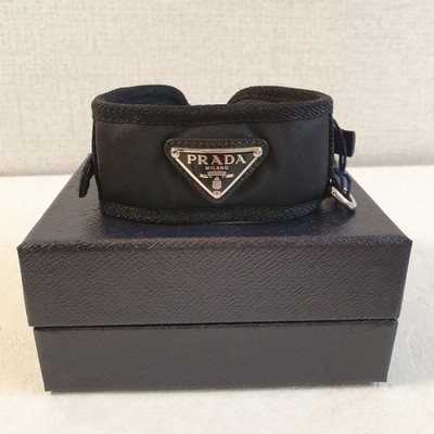 PRADA プラダ トライアングルロゴ ナイロン ペットカラー ブラック