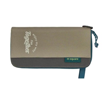 m square 長款護照夾 巨石灰 可拆卸手提帶  23 x 12cm