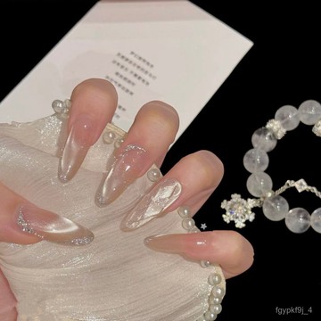 🌈甜美風穿戴甲🌈【金沙菱格】新款純手工穿戴甲鎏金腮紅貓眼高級顯白純手作美甲貼純手工穿戴甲顯白美甲片高級感穿戴甲 Z1QF