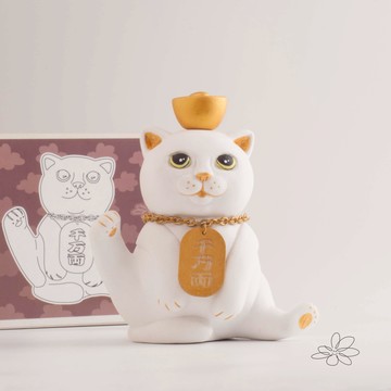 【woohuang】水泥材質 | 這咖金好運 四吋高( 9.5公分) 抬腳招財貓