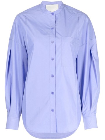 3.1 Phillip Lim - band-collar long-sleeve shirt - women - Polyester/Cotton - XS - Purple
