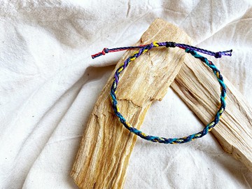 彩虹-彩色輪蠟線腳繩 X 腳環