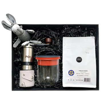 PO:Selected｜丹麥POx黑沃耶加雪菲咖啡禮盒組(不鏽鋼咖啡磨2.0/咖啡杯350ml-黑紅)