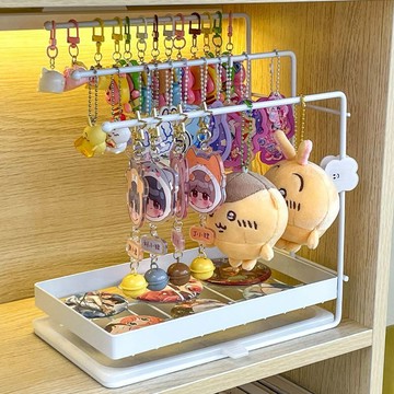 新品下殺 鑰匙扣收納展示架桌面擺台chiikawa玩偶掛件掛鉤架手辦周邊擺放架 5・15