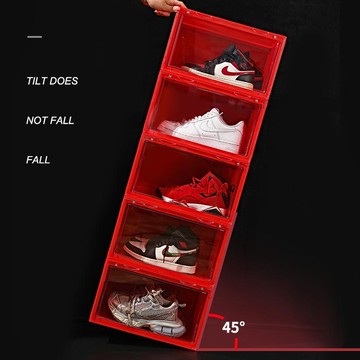 鞋盒收納 鞋盒磁吸側開鞋盒硬塑料加大宿舍收納盒鞋盒亞克力