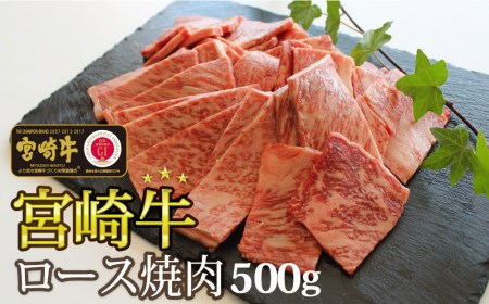 宮崎牛 ロース 焼肉 500g 鉄板焼き 黒毛 和牛 牛肉 国産 宮崎 A4 A5等級 牛 牛肉 宮崎県産 冷凍 牛肉 送料無料 ブランド 牛 肉 霜降り 牛肉 BBQ バーベキュー キャンプ ギフト プレゼント 牛肉