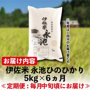 ふるさと納税 D2-04 令和5年産 新米 特別栽培米 伊佐米永池ひのひかり(計30kg・5kg×6ヶ月)鹿児島でも極良食味のお米が出来る永.. 鹿児島県伊佐市