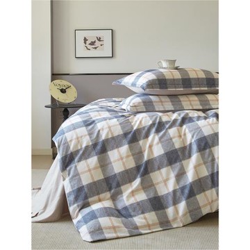 磨毛四件套加厚純棉床上三件套100%全棉簡約被套200x230冬天雙人