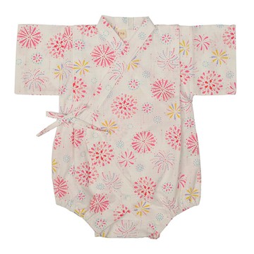 akachan honpo - 甚平包屁衣-煙火-白色