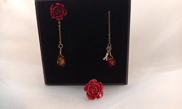 情緣 最珍愛的妳 可改夾 客製化禮物 玫瑰 情人節禮盒 多戴式耳環