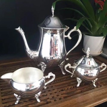 純銀歐式咖啡杯足銀999咖啡壺奶壺糖罐純手工摩卡壺酒壺銀壺禮品