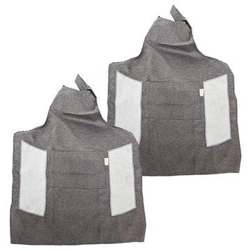 輕巧防水圍裙 聚酯纖維+滌棉珊瑚絨材質 尺寸65*70 可手洗/機洗  質感淺灰  2件