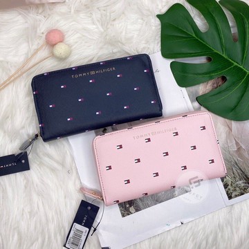 美國代購  台灣現貨 Tommy 新款 滿版logo 拉鍊長夾【送禮精選★APP下單點數4倍送】