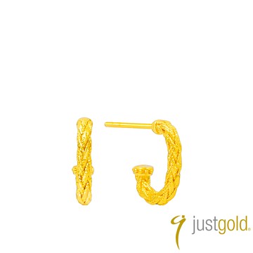 【Just Gold 鎮金店】金縷之環 黃金耳環