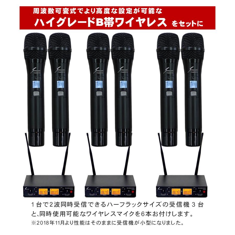 スピーカースタンド付き■JBL 簡易PAセット ワイヤレスマイク６本付き 1300W パワードスピーカー IRX108BT-Y3 セット