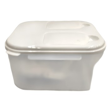 大容量可堆疊翻蓋扁形雙龍頭冷水壺 PP材質  5L  1個  白色