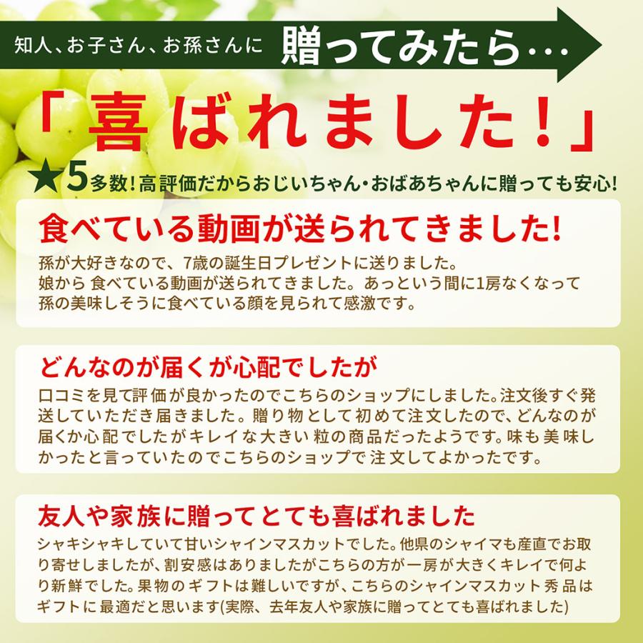 ぶどう 秀品 シャインマスカット 1房 (約600g前後) 山形県産 ギフト 贈答 プレゼント 化粧箱 贈り物 大粒 産地直送 (遠方送料加算)