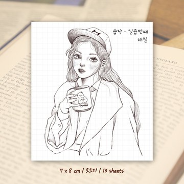 drawing study ver7 (hamil) 復古女孩女士人物貼紙