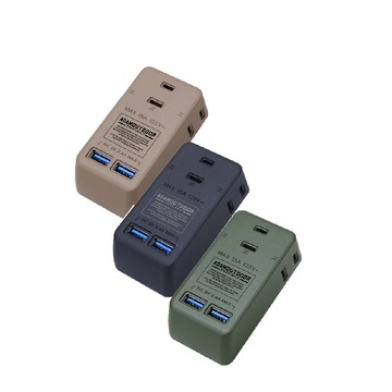 3座擴充USB壁插【ADAMOUTDOOR】延長線插座 延長線 電源插座 露營延長線 USB插座