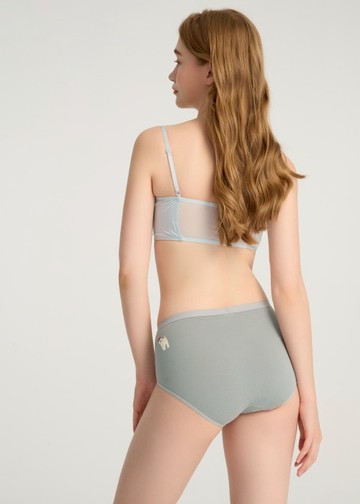 XXL 法式渡假．高腰三角內褲(秘境藍-貝蕾貴賓)