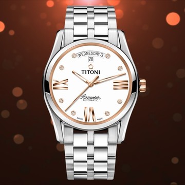 TITONI 梅花錶 空中霸王系列 93808SRG-616 機械腕錶 白面 39mm