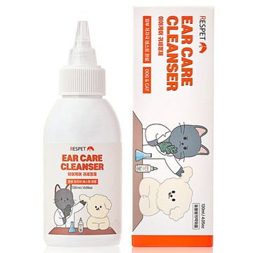 【韓國原裝RESPET】 寵物護耳潔耳液 洗耳液120ml 美國EWG綠色成份 國際認證絲柏水 天然萃取 犬貓通用