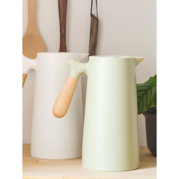 北歐風設計款保溫壺暖水壺家用按壓式保溫壺1000ml玻璃內膽熱水瓶