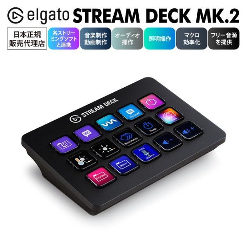 Stream Deck ホワイト elgato ダイヤル タッチパネル付き