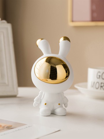 創意太空兔桌面小擺件輕奢客廳臥室電視柜家居裝飾品兒童生日禮物