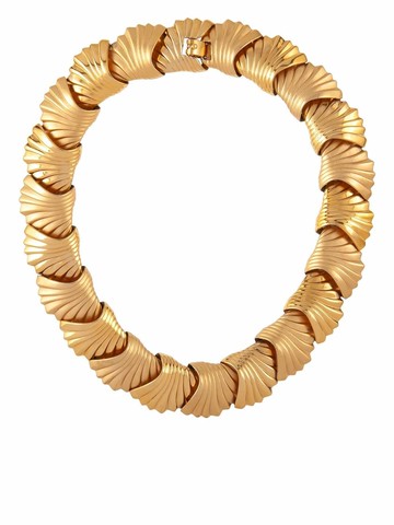 Monet Pre-Owned - 1980s textured-effect articulated design necklace - women - 22kt Gold Plated Brass - One Size