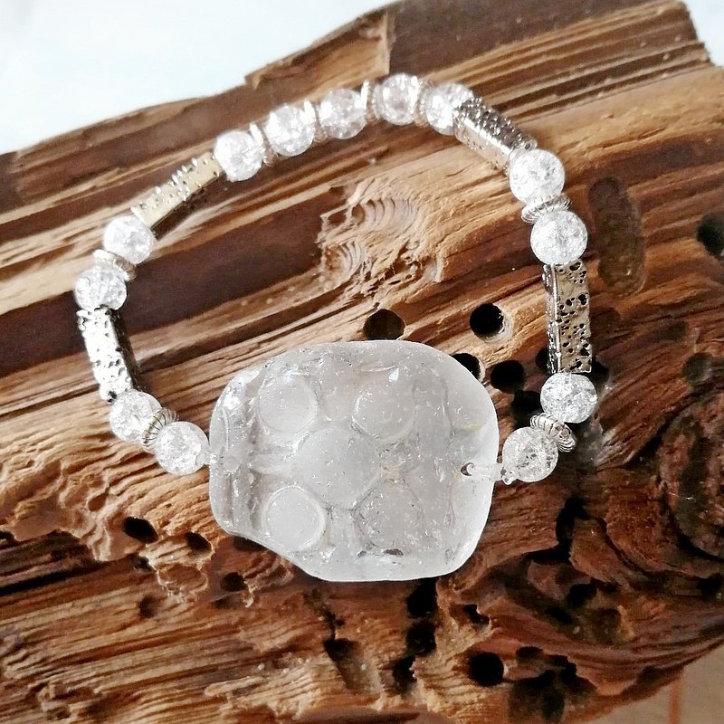 Patterned Sea Glass 手鍊 幸運手環 Vintage Sea Glass Stretch Bracelet 衝浪手環生日禮物