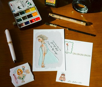 聽風看海女孩 明信片