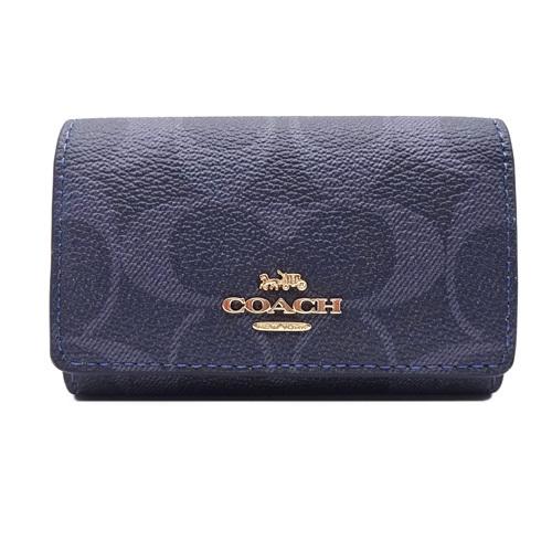COACH コーチキーケース  ネイビー コーチ キーケース COACH 新作 新品 シグネチャー F77998 IMDEI
