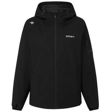 Descente 迪桑特 連帽外套 男裝 防水 拉鍊口袋 黑 SR123TWT22-BLK0