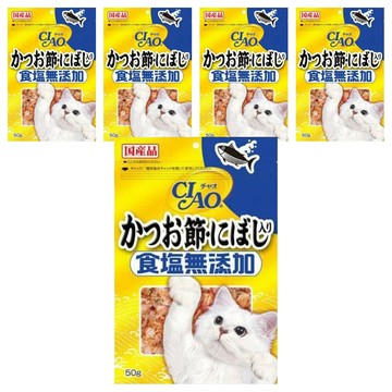 INABA CIAO 啾嚕 無鹽鰹魚片 日本國產品  鰹魚柴魚片+沙丁魚  50g  5包