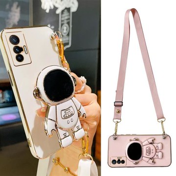 新款宇航員支架適用vivox200手機殼太空人x100鏡頭全包x90pro防摔x80硅膠殼x70/x60/x50女斜挎可背帶掛繩