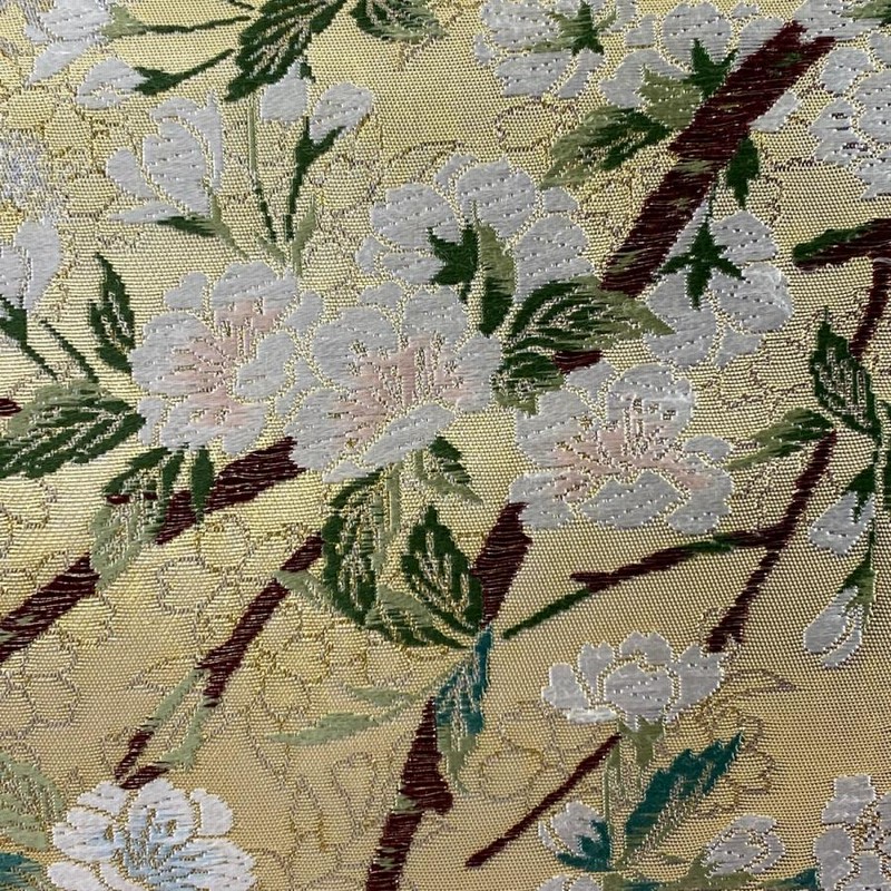 袋帯 美品 名品 万象風韻 枝桜 楓 箔 薄紫 六通 正絹 中古 通販 LINE 
