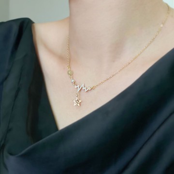 Giftest金髮晶珍珠 / 守護星光 星星基督教情人節項鍊友誼聖經N74