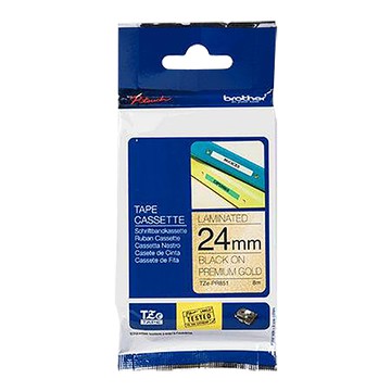 兄弟牌brother華麗護貝標籤帶/TZe-PR851/24mm/華麗金底黑字