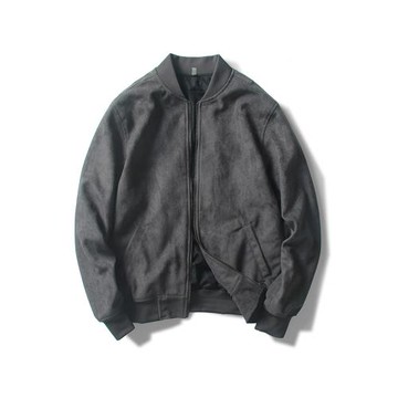 行云潮流春秋麂皮絨立領男士夾克棒球服飛行服中青年外套短款上衣