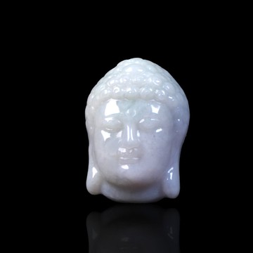 春帶彩翡翠精雕佛首 | 天然緬甸玉翡翠A貨 | 送禮