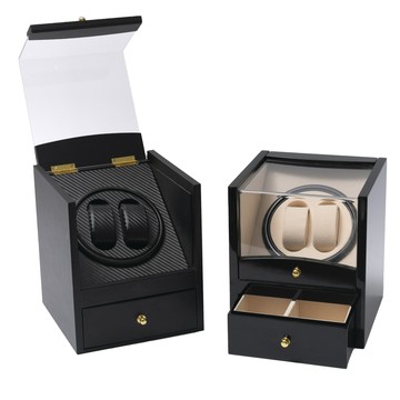 批發電動馬達盒2位多色雙層PU皮質手表收納盒家用電動搖表器盒子【宜家良品百貨】