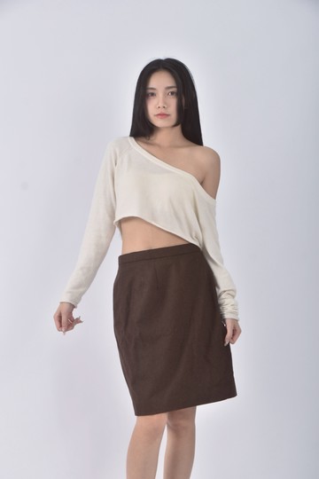 (M) hartford棕色短裙