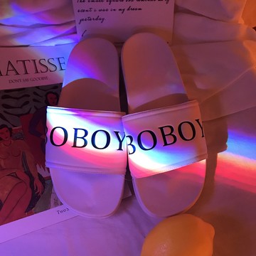 FINDSENSE H1 2018 韓國 新款 字母印花 潮流 大碼壹字拖鞋  男女百搭 情侶 大碼拖鞋