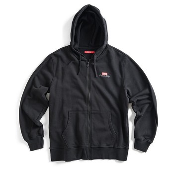 EDWIN 男款 網路獨家 率性風格LOGO連帽拉T外套 (黑色) #外套