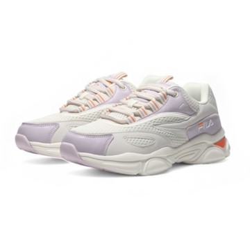 FILA 休閒鞋 FLAMENCO 米白紫 復古 運動 老爹鞋 女 5J908X191