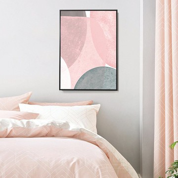幾何圓 • 粉彩 - 粉灰優雅幾何佈置/現代感簡單設計/辦公室掛畫