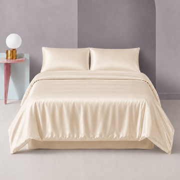 J-bedtime 床寢時光 天絲萊賽爾纖維寢具4件組 SP7783M  淺茶色  床包 + 被套 + 枕套 2個  雙人(186 x 150cm)