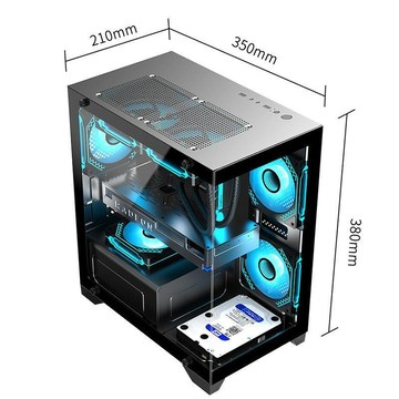 ✨財富喵✨  店長推薦 臺科中電T2海景房機箱 背部走線matx主板atx電源風冷水冷組裝機箱